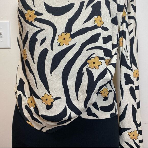 Nanushka Black and Cream Floral Blouse - Picture 8 of 16